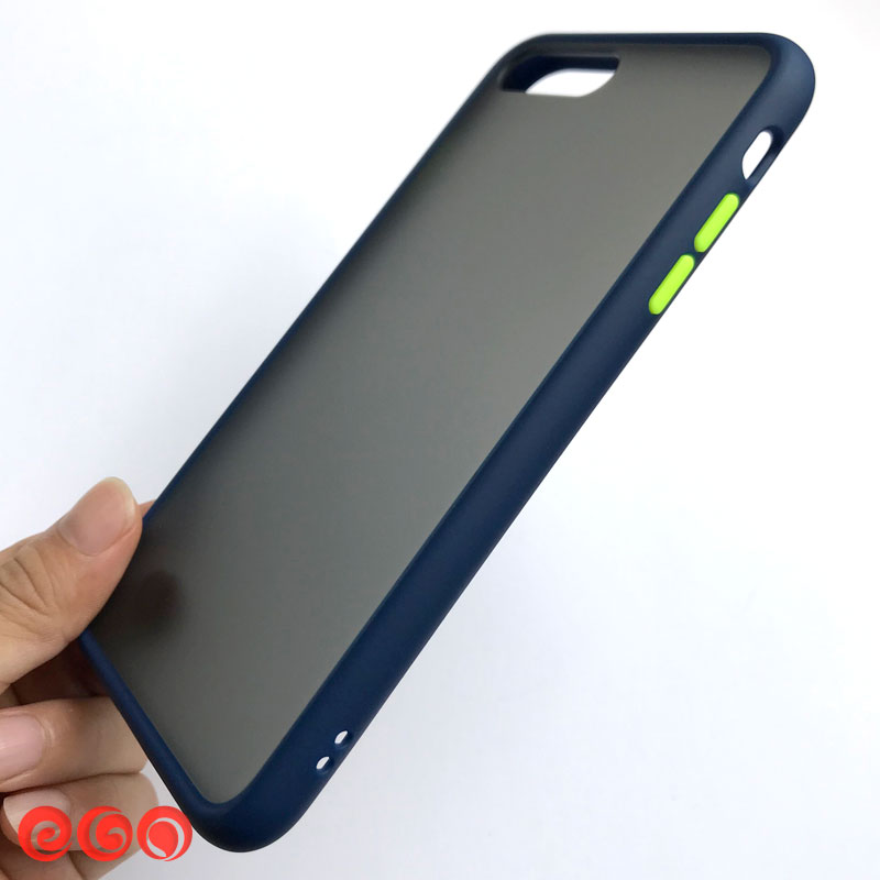iPHONE 8 Plus / 7 / 6S / 6 Plus Slim Matte Hybrid Bumper Case (Black Blue)